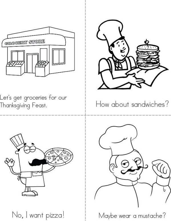 Thanksgiving Feast Mini Book - Sheet 1