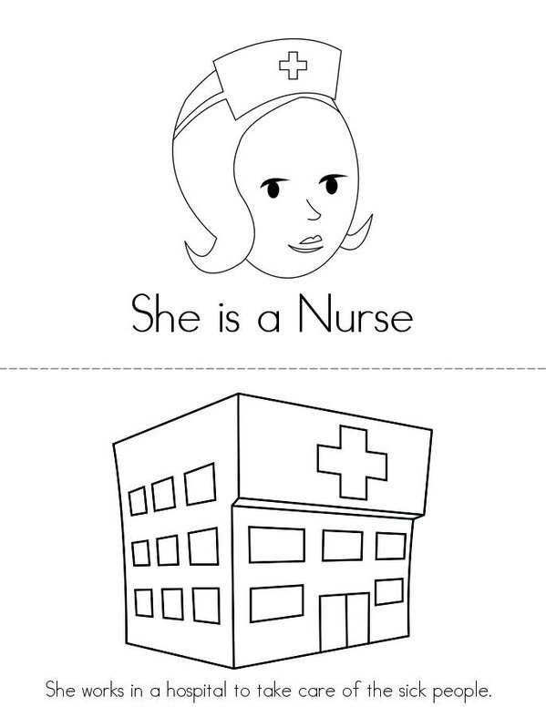 She is a Nurse Mini Book - Sheet 1