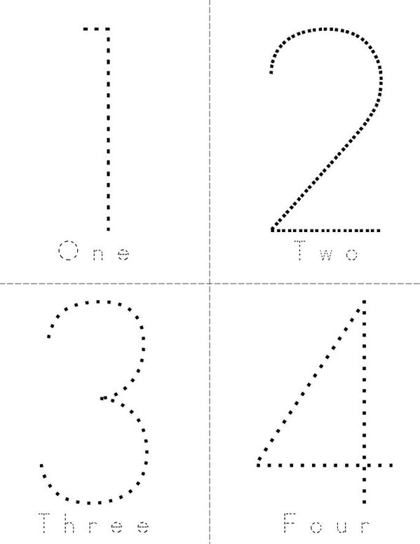 Number Words 0-9 Mini Book - Sheet 1