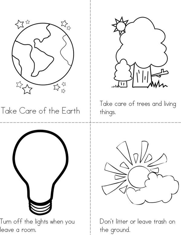 Take care of our Earth Mini Book - Sheet 1