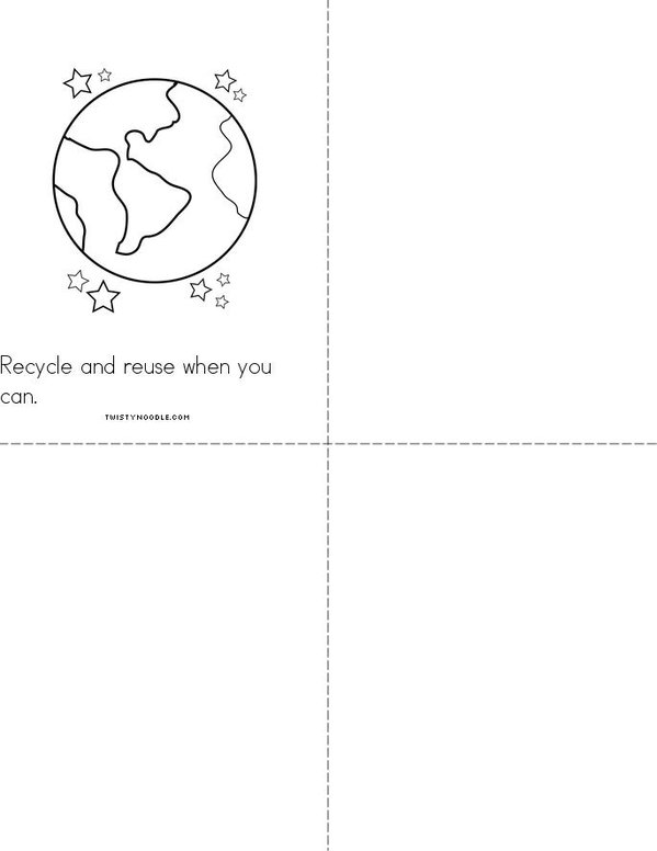 Take care of our Earth Mini Book - Sheet 2