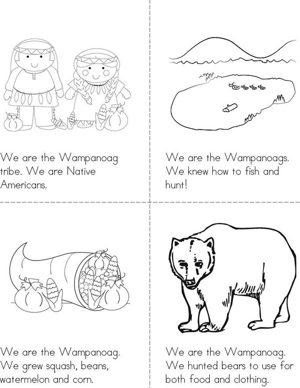 We are the Wampanoags! Mini Book - Sheet 1