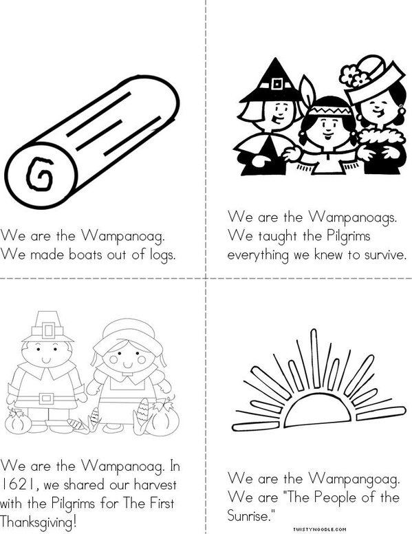 We are the Wampanoags! Mini Book - Sheet 2