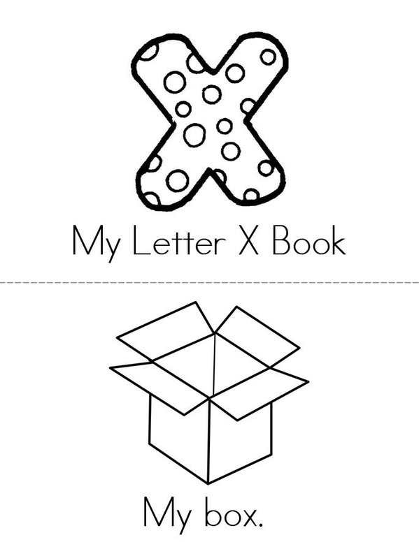 My Letter X Book Mini Book - Sheet 1