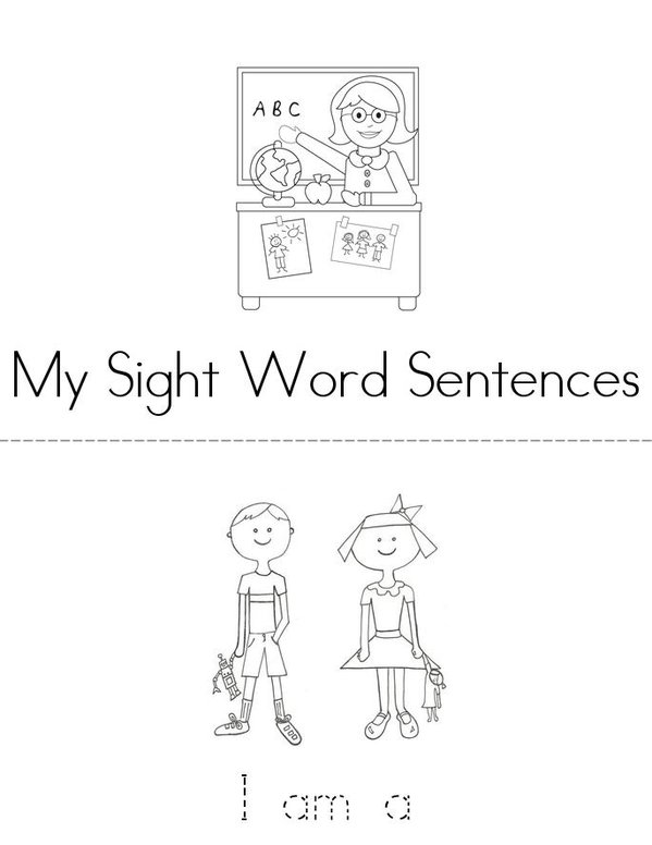 My Sight Word Sentences Mini Book - Sheet 1