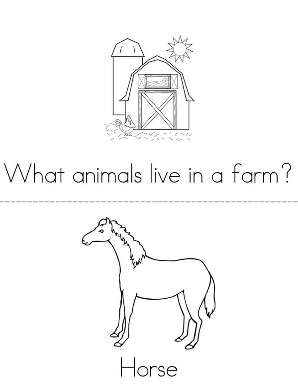 Farm Animals Mini Book - Sheet 1