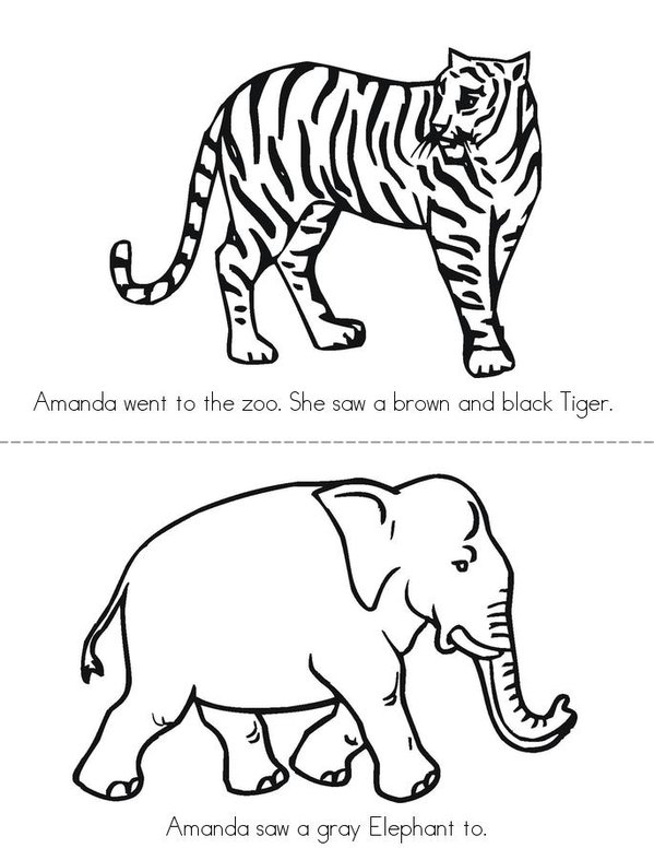 A Day At The Zoo Mini Book - Sheet 1