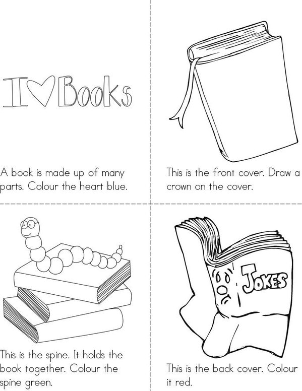 The Parts of a Book Mini Book - Sheet 1