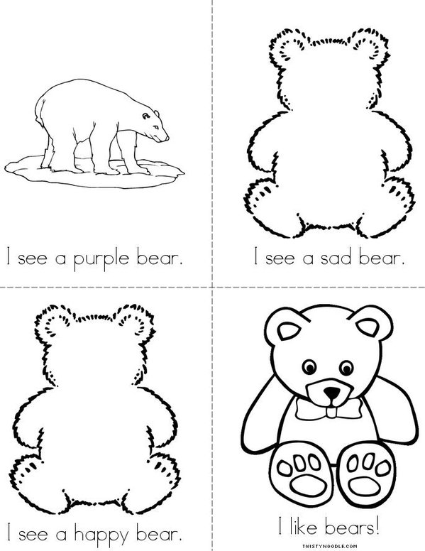 Bears in Pairs Mini Book - Sheet 2