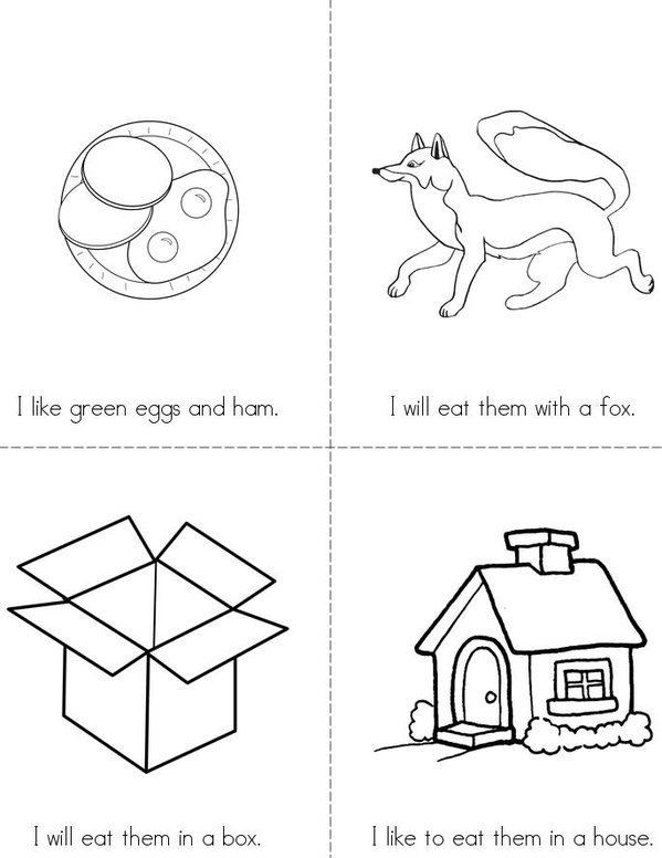 Green Eggs and Ham Mini Book - Sheet 1