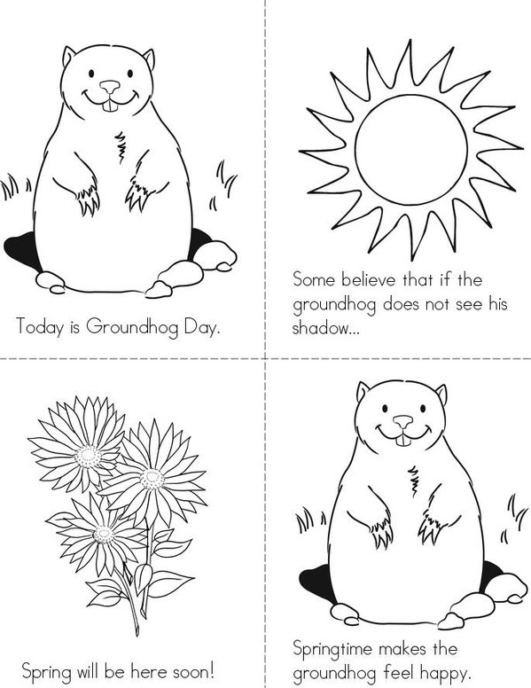 Groundhog Day Mini Book - Sheet 1
