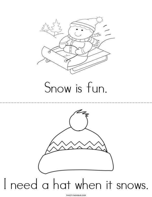 My Book of Snow Mini Book - Sheet 2