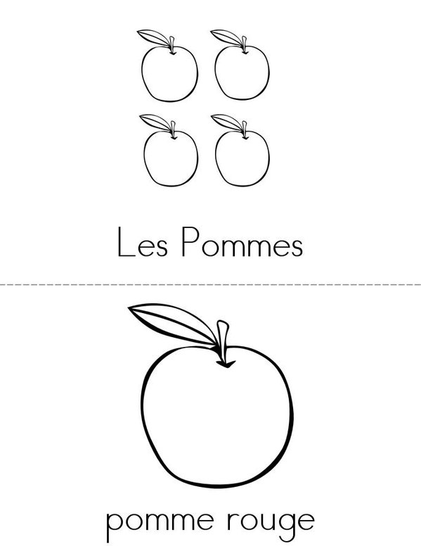 Les Pommes Mini Book - Sheet 1