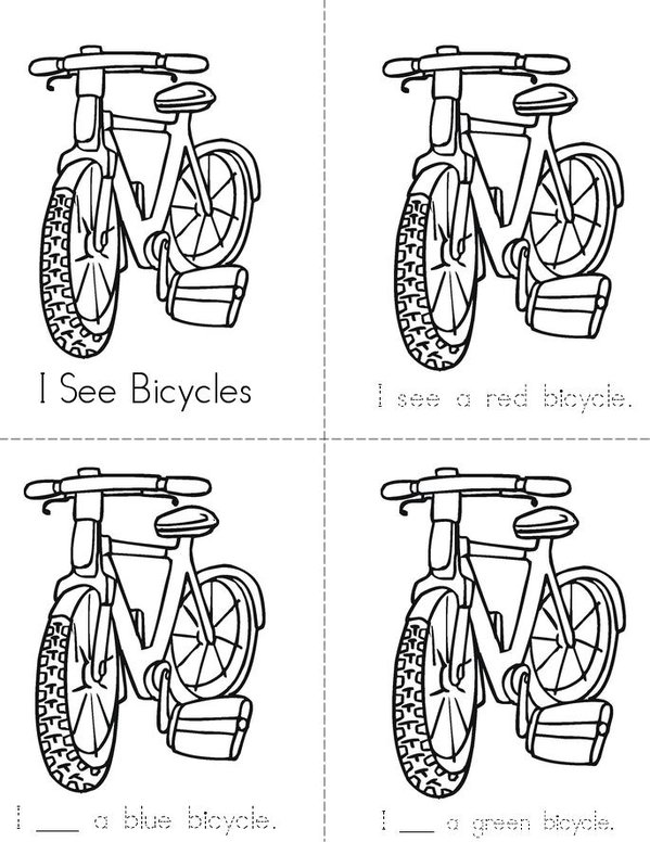 I See Bicycles Mini Book - Sheet 1