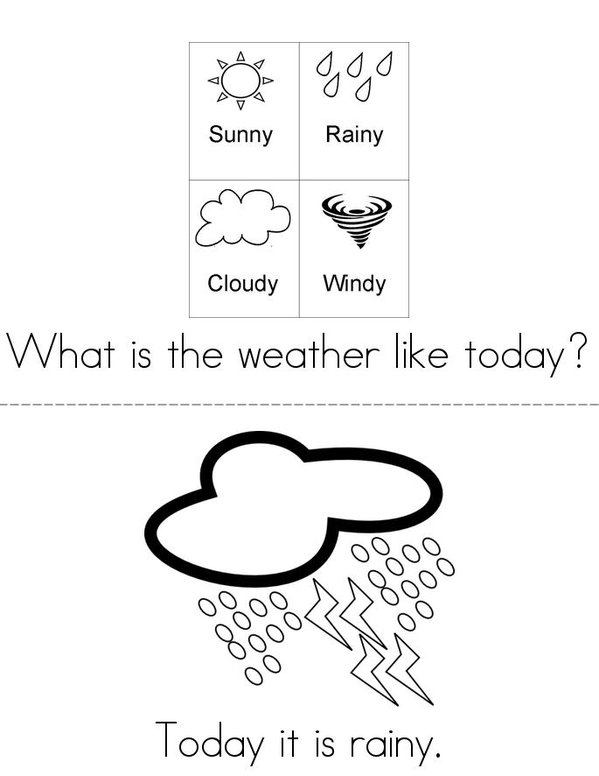 What is the Weather Today? Mini Book - Sheet 1