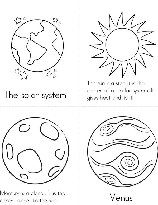 Our solar system Mini Book - Sheet 1