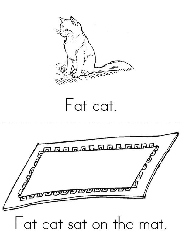 Fat Cat Mini Book - Sheet 1