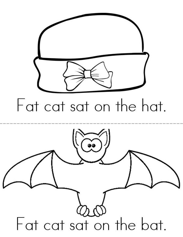 Fat Cat Mini Book - Sheet 2