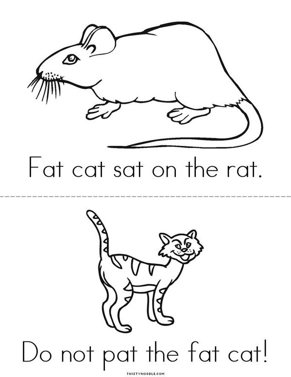 Fat Cat Mini Book - Sheet 3