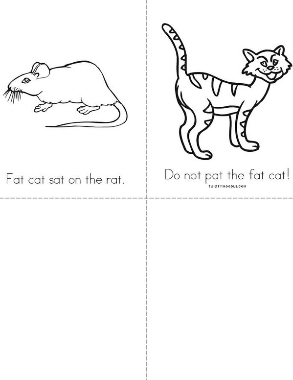 Fat Cat Mini Book - Sheet 2