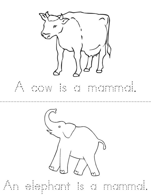 Mammals Mini Book - Sheet 3