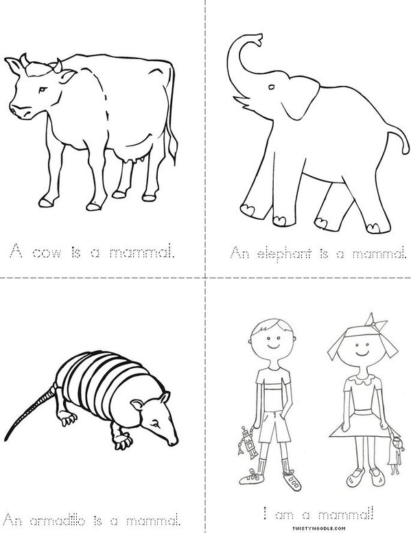 Mammals Mini Book - Sheet 2