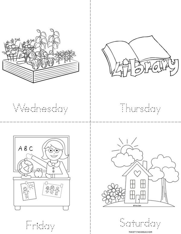 Days of The Week Mini Book - Sheet 2