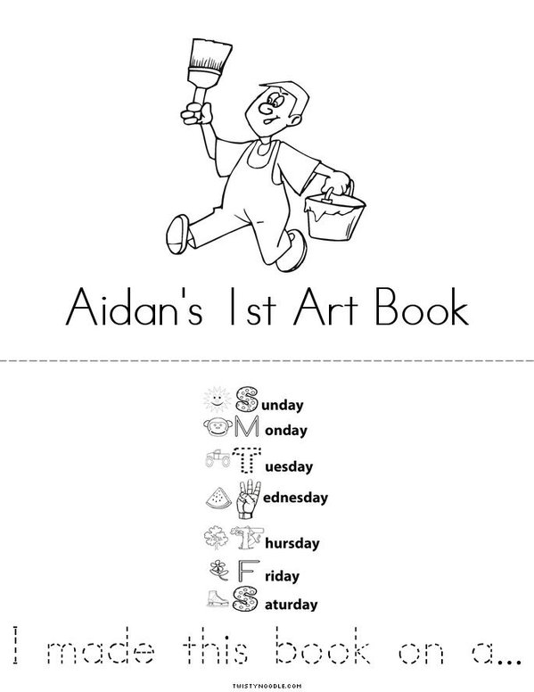 Aidan's 1st Book Mini Book - Sheet 3