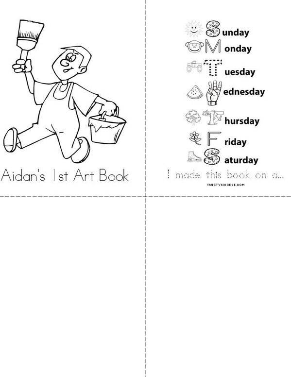 Aidan's 1st Book Mini Book - Sheet 2