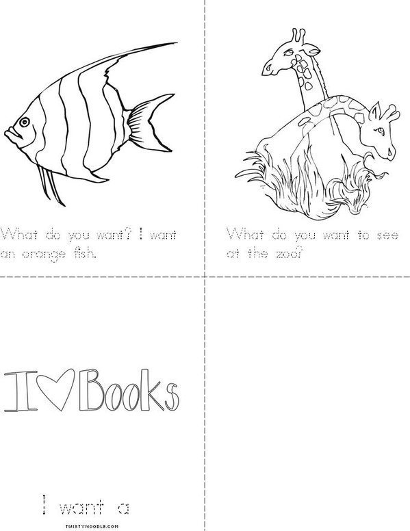 I Want Book Mini Book - Sheet 2