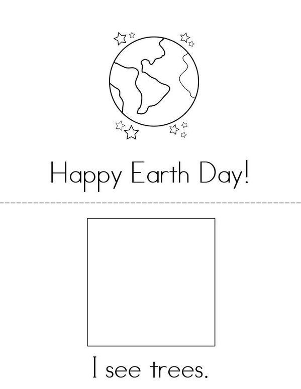 Happy Earth Day Mini Book - Sheet 1