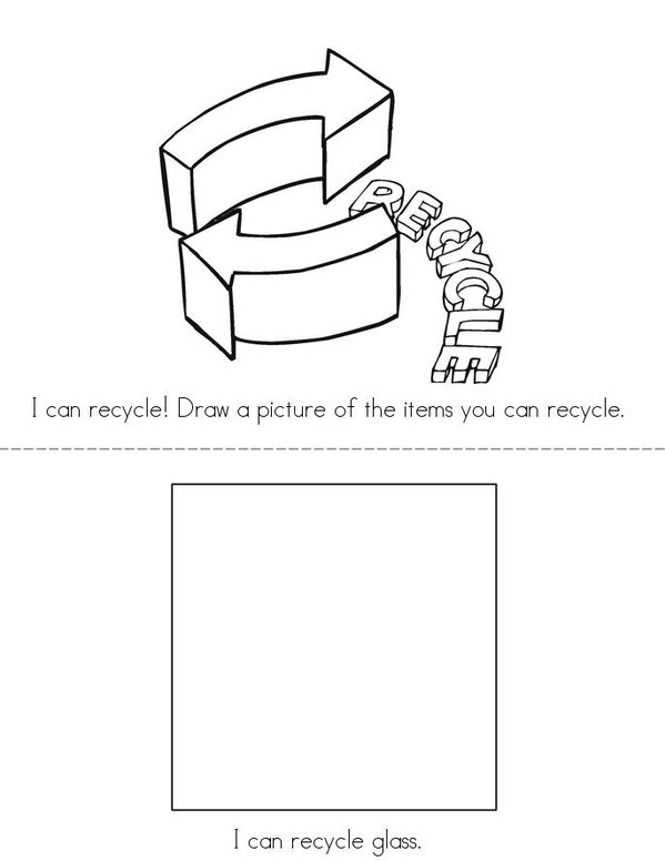 I can recycle! Mini Book - Sheet 1