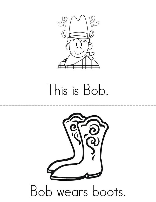 This is Bob Mini Book - Sheet 1