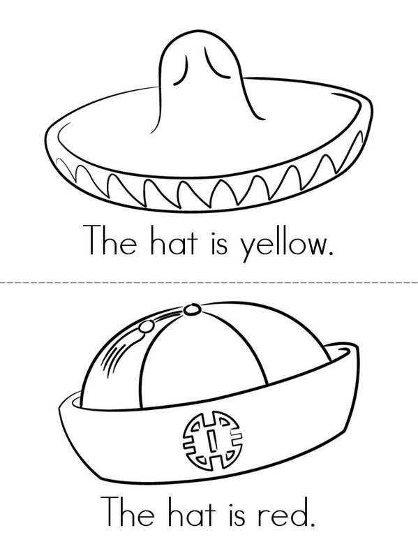 The Hat is Yellow Mini Book - Sheet 1