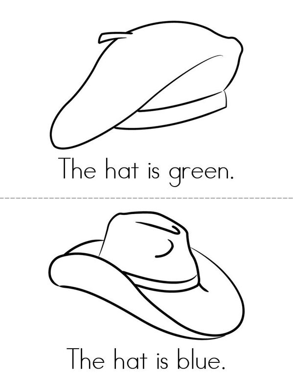 The Hat is Yellow Mini Book - Sheet 2
