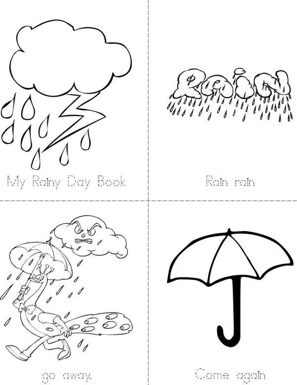 Rainy day Mini Book - Sheet 1