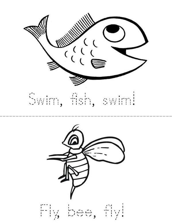 Swim, Fish, Swim! Mini Book - Sheet 1