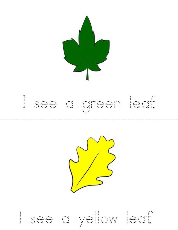 I See Leaves! Mini Book - Sheet 1