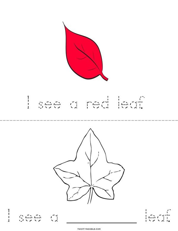 I See Leaves! Mini Book - Sheet 2
