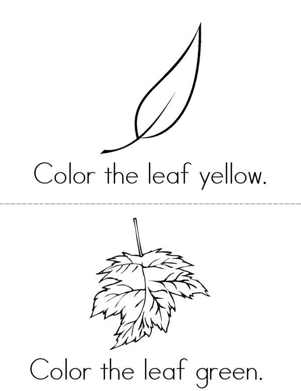 Color the Leaf Mini Book - Sheet 1