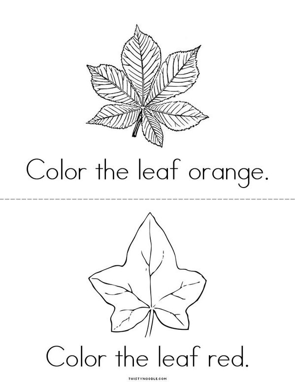 Color the Leaf Mini Book - Sheet 2