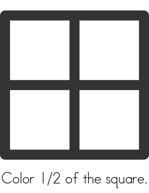 Square - Fractions Mini Book - Sheet 2