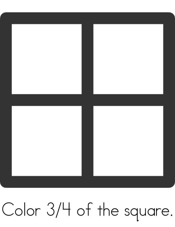Square - Fractions Mini Book - Sheet 3