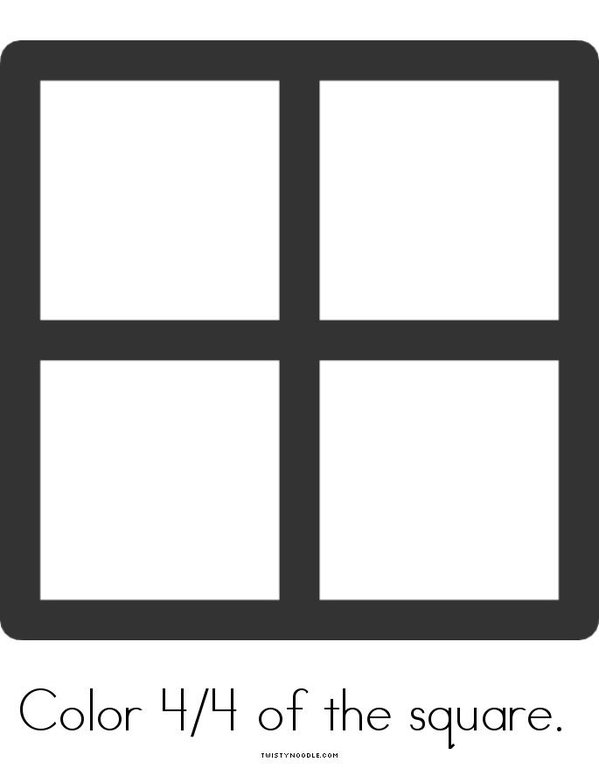 Square - Fractions Mini Book - Sheet 4