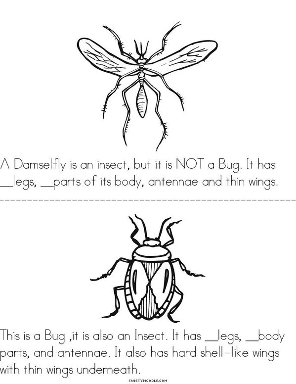 Insects, Bugs, and Spiders Mini Book - Sheet 2