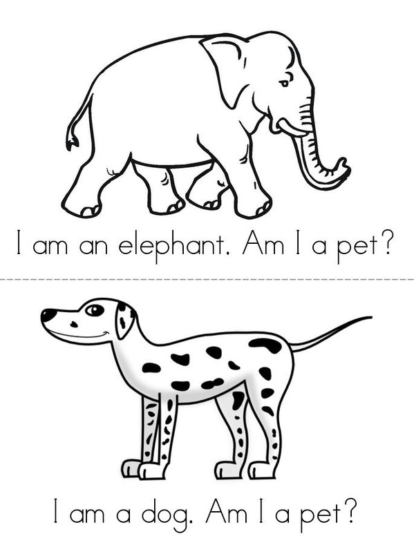 Am I a Pet? Mini Book - Sheet 1