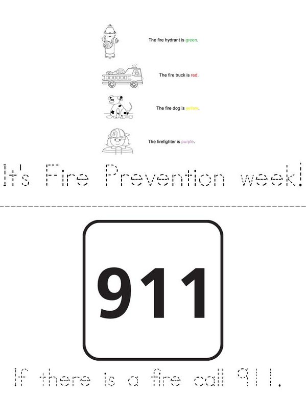 Fire Prevention Week Mini Book - Sheet 1