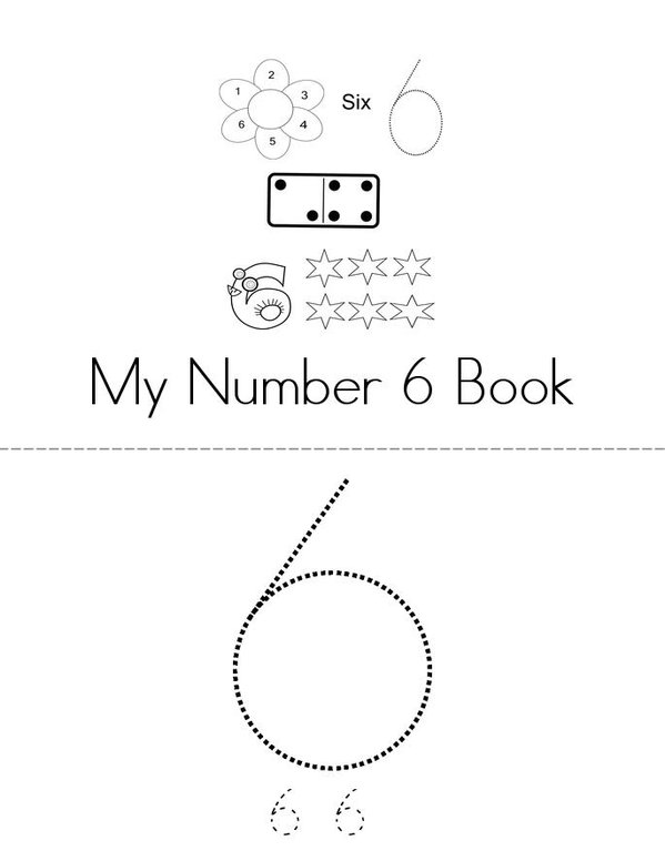 My Number 6 Book Mini Book - Sheet 1
