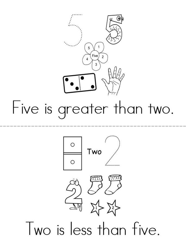 Greater than and Less than Mini Book - Sheet 1