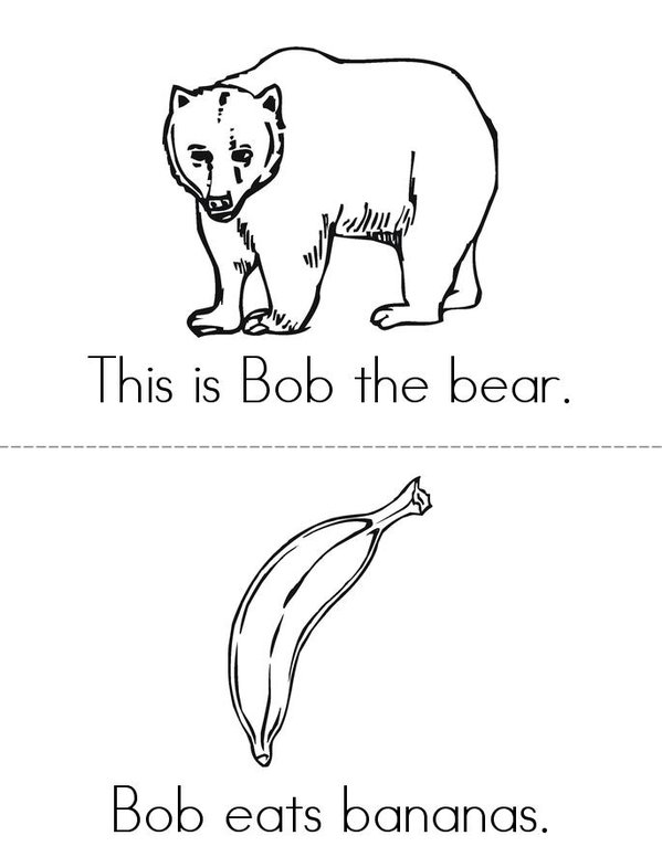 Bob the Bear Mini Book - Sheet 1
